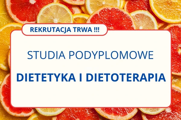 Baner reklamujący studia podyplomowe z dietetyki i dietoterapii