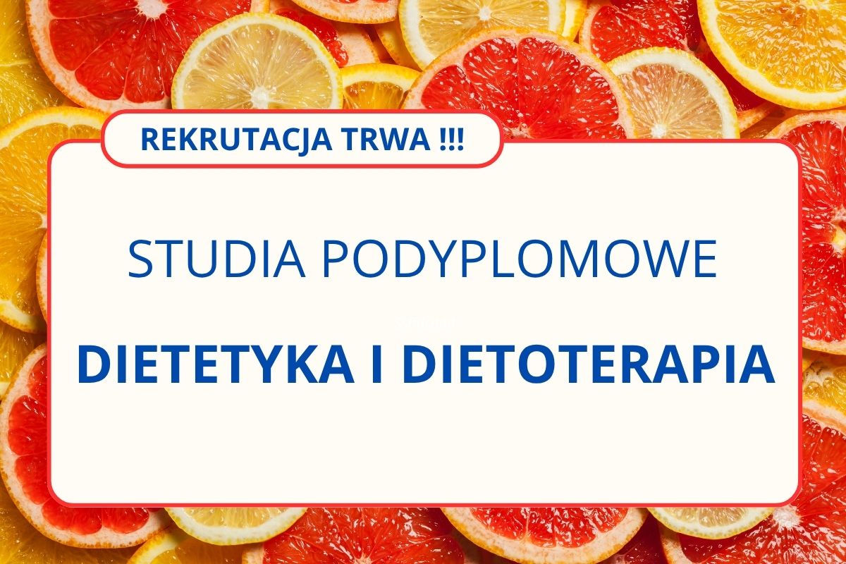 Baner reklamujący studia podyplomowe z dietetyki i dietoterapii
