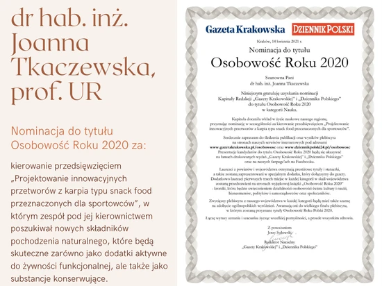 Osobowość Roku w Kategorii Nauka