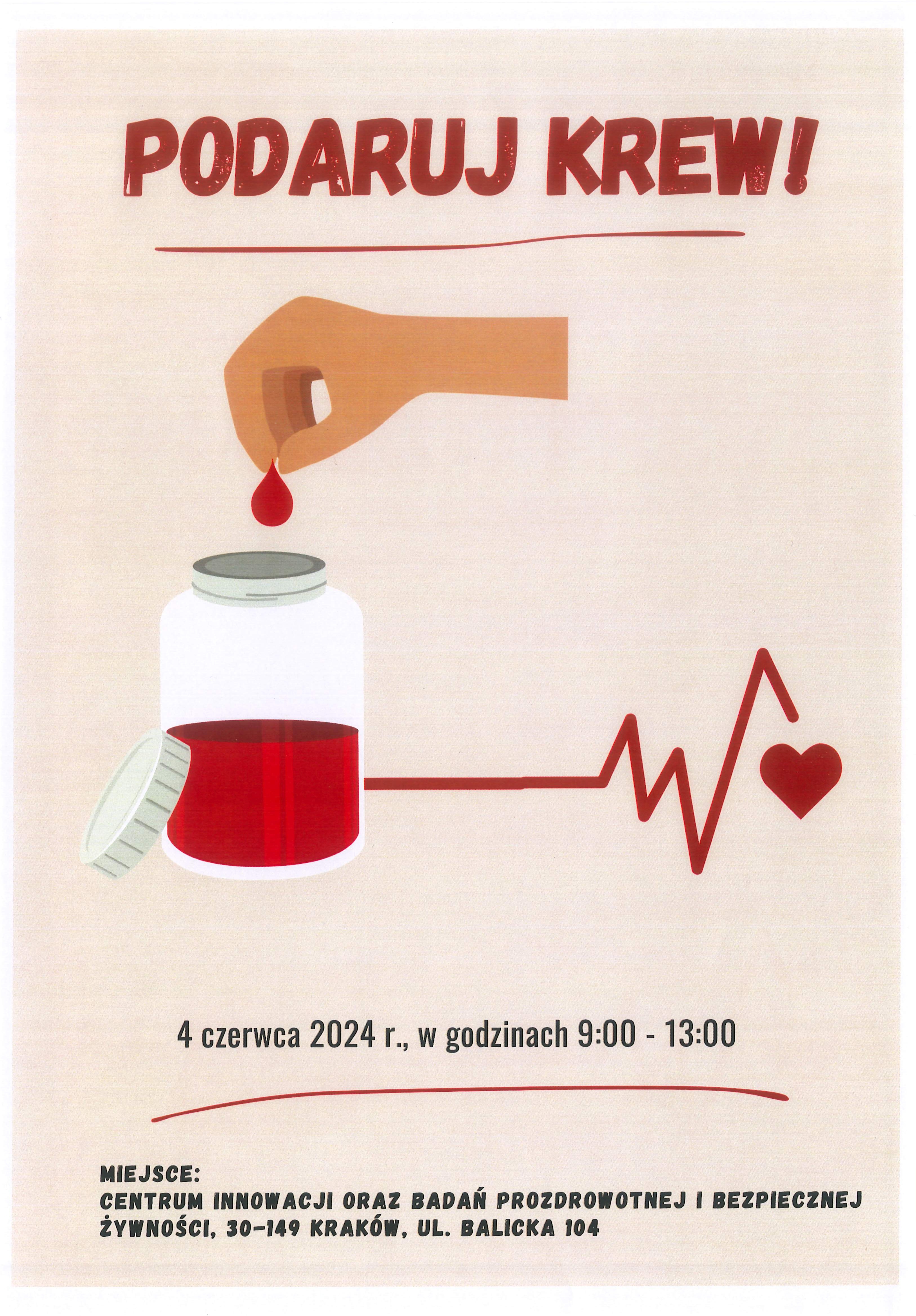 Plakat - akcja krwiodawstwa